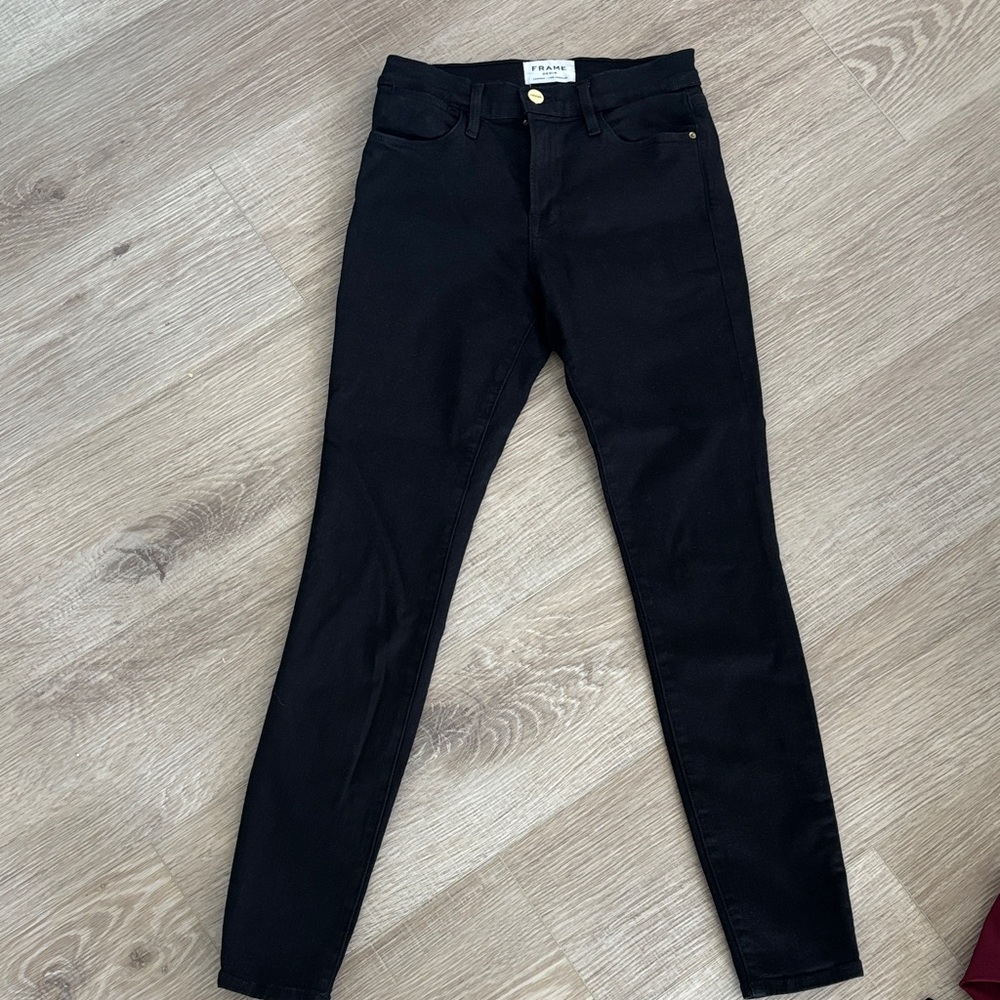 Frame Denim Classic Black Skinny Jeans